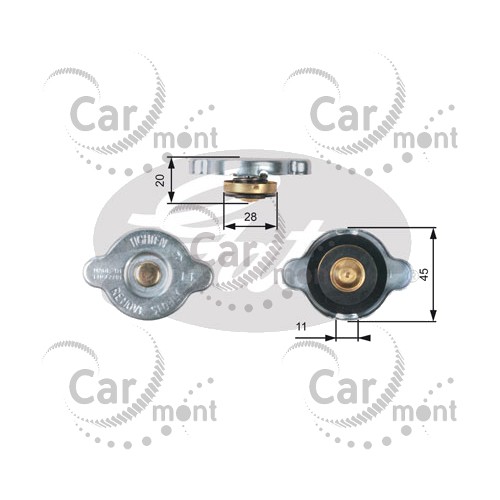 Korek Chłodnicy 1.1 / Śr. 45 Mm - Pajero Iii Iv Outlander - Mr968532 Mr481252 - Gates - Części Samochodowe Do Mitsubishi - E-Pajero.pl / Carmont